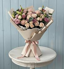 Букет цветов из:  Розы и Лизиантусы в Горки-10