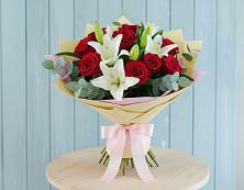 Букет цветов из:  Лилии и Розы в Горки-10