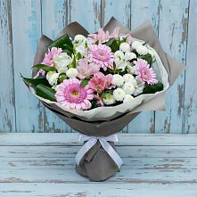 Букет цветов из:  Герберы, Альстромерии и Хризантемы #REPLACE_PRED# Горки-10