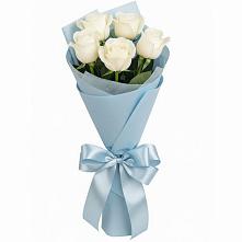 Букет 5 Белых роз Проуд в Горки-10