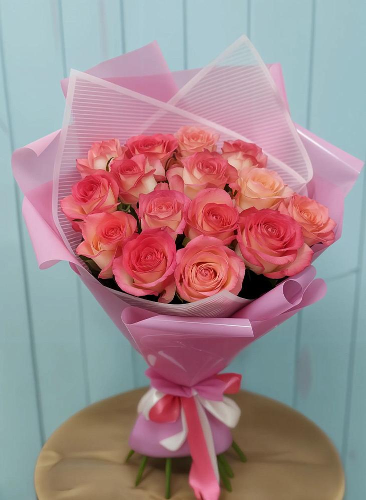 Букет 15 Розовых роз Равель в Горки-10
