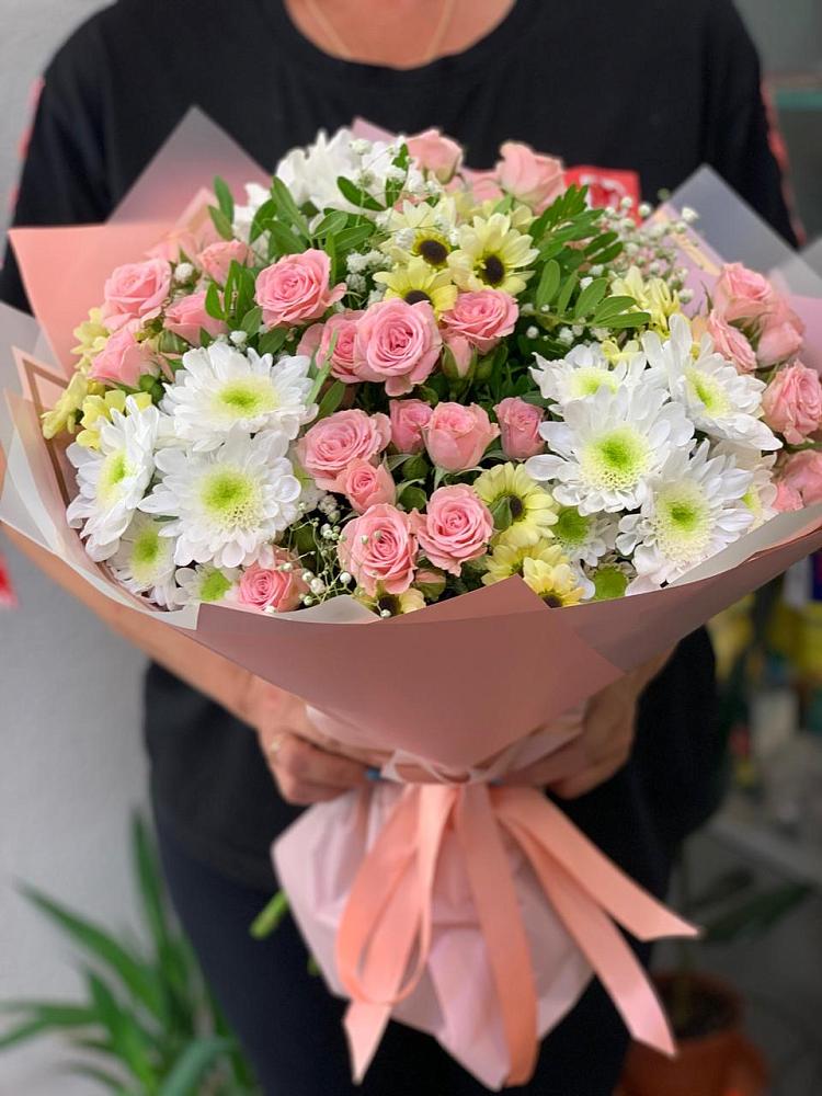 Букет цветов из: Розы и Хризантемы в Горки-10
