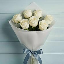 Букет 7 Белых роз Эдлесс Лав в Горки-10
