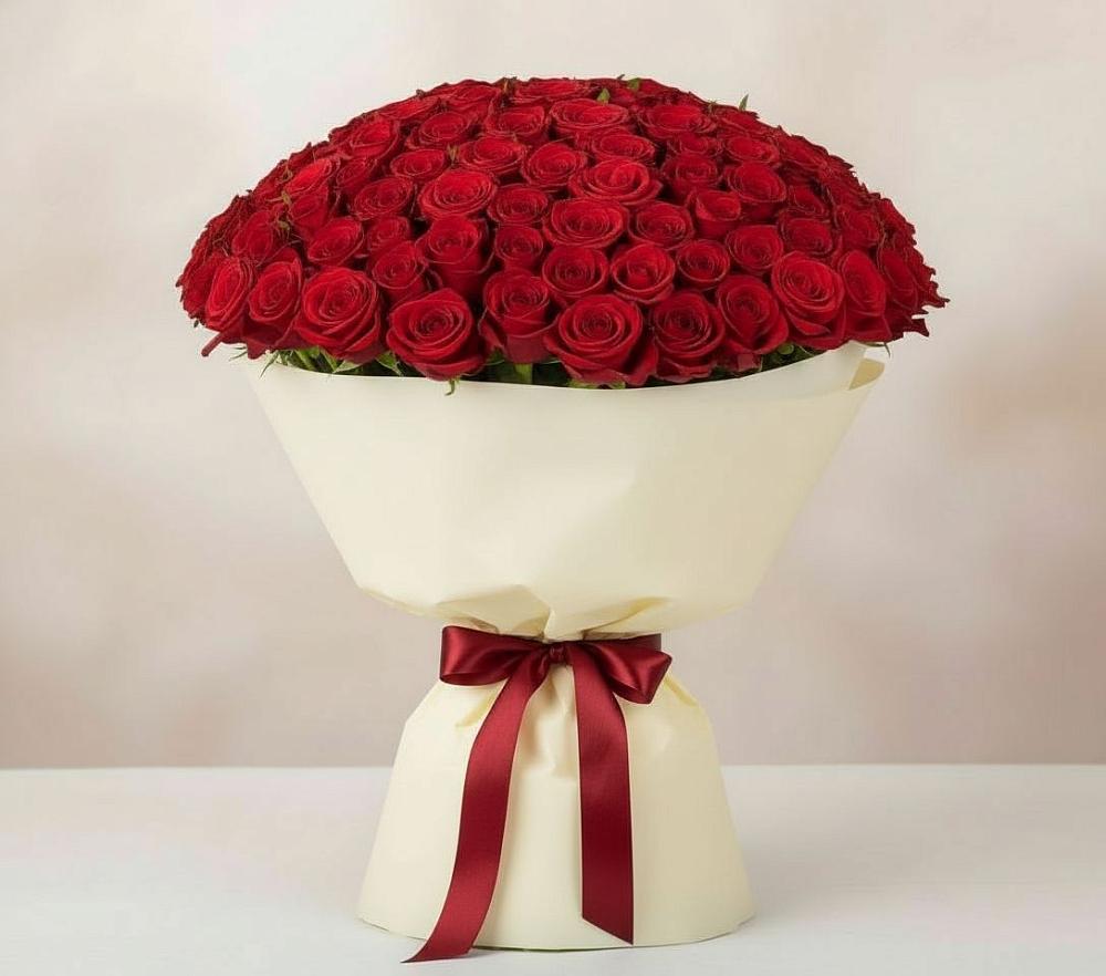 Букет 101 Красная роза Милано в Горки-10