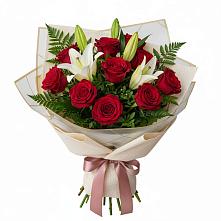 Букет цветов из:  Лилии и Розы в Горки-10