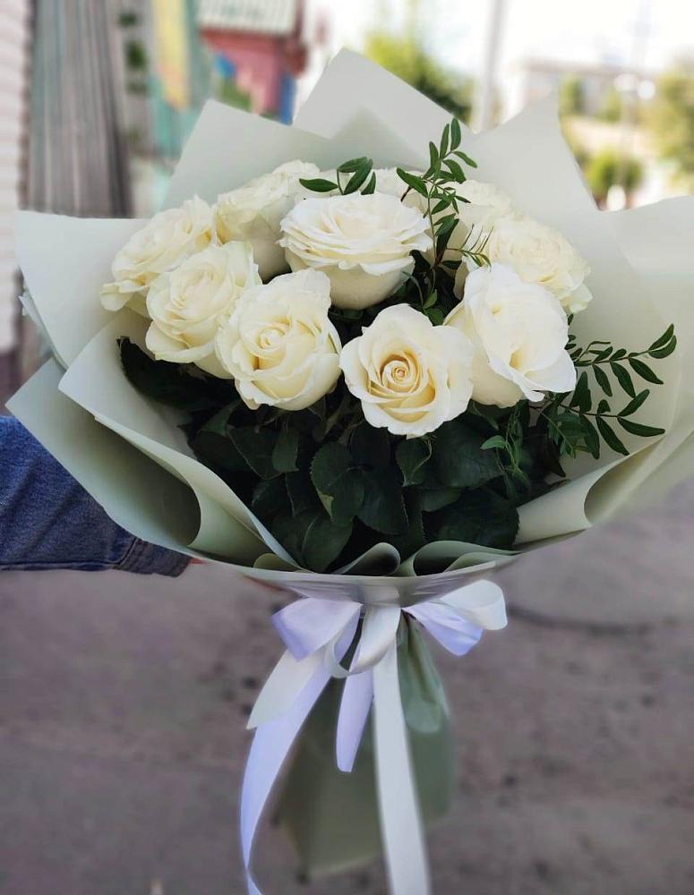 Букет Белые розы Проуд в Горки-10