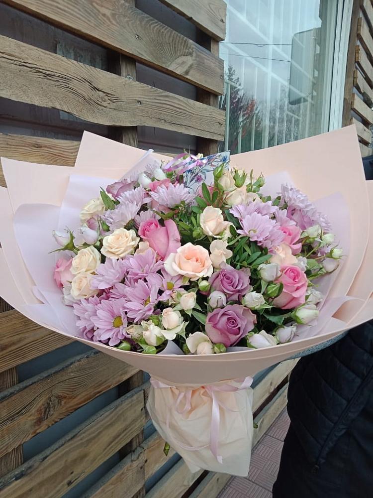 Букет цветов из: Розы и Хризантемы в Горки-10