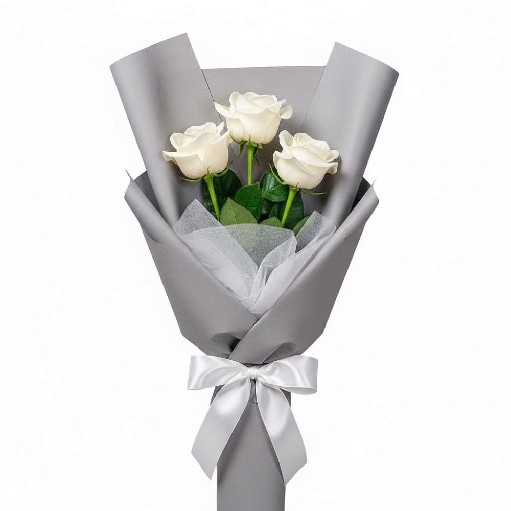 Букет 3 белые розы в Горки-10