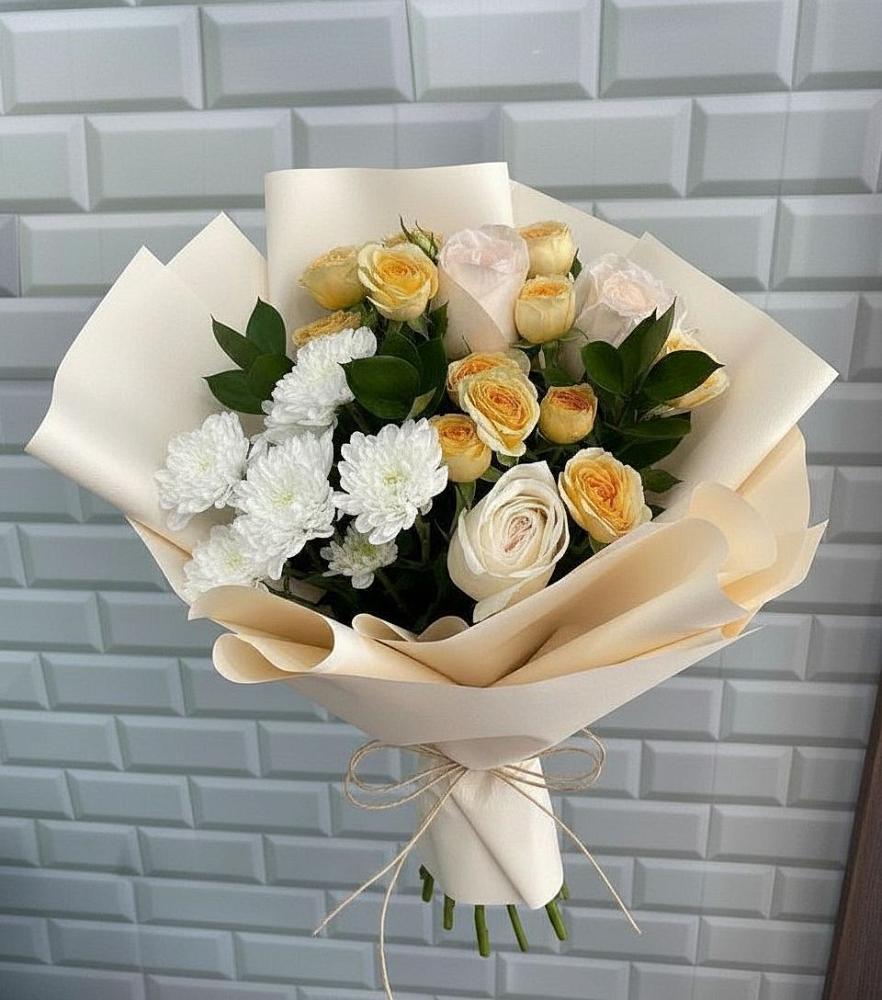 Букет цветов из: Розы и Хризантемы в Горки-10