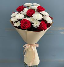 Букет цветов из:  Розы и Хризантемы в Горки-10