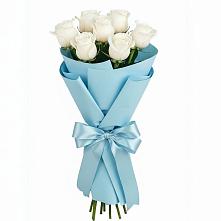 Букет 7 белых роз Проуд в Горки-10