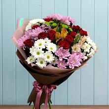 Букет цветов из:  Розы, Хризантемы и Альстромерии в Горки-10