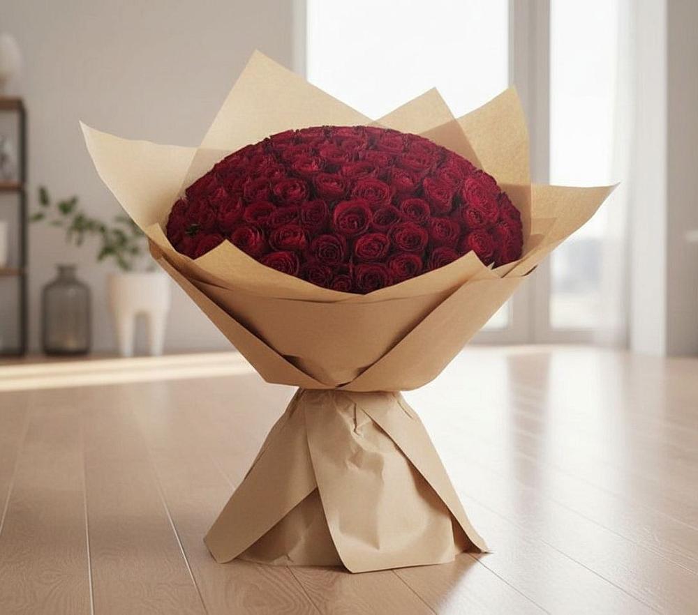 Букет 101 Красная роза в Горки-10