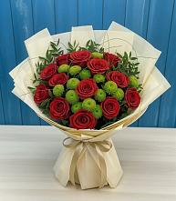 Букет цветов из:  Розы и Хризантемы в Горки-10