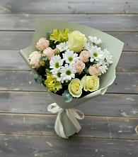 Букет цветов из:  Альстромерии, Розы и Хризантемы в Горки-10